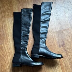 Stuart Weitzman 5050 leather Black Knee-High Women's Boots